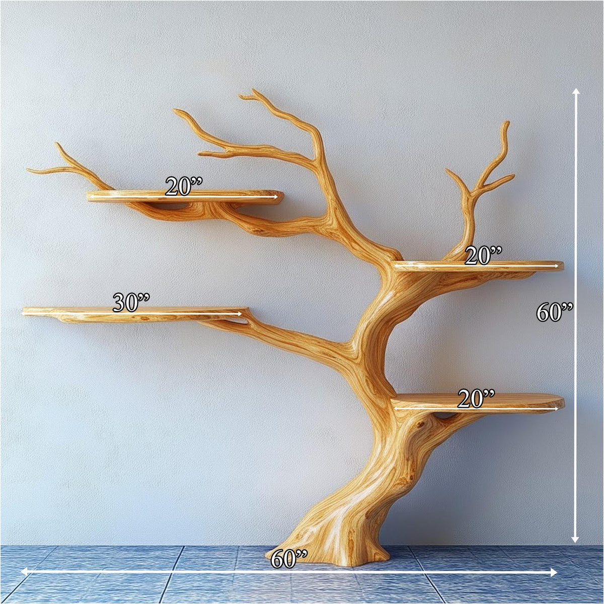 Rustic Organic Tree Bookshelf Living Room Or Bedroom