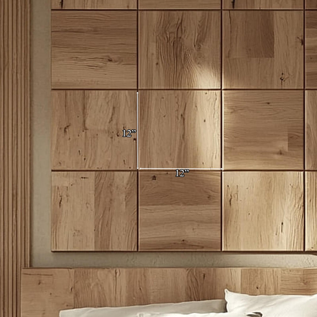 Nature Inspired Solid Wood Panel Headboard Bedroom Interior Architectural Accent SINLKIDH012