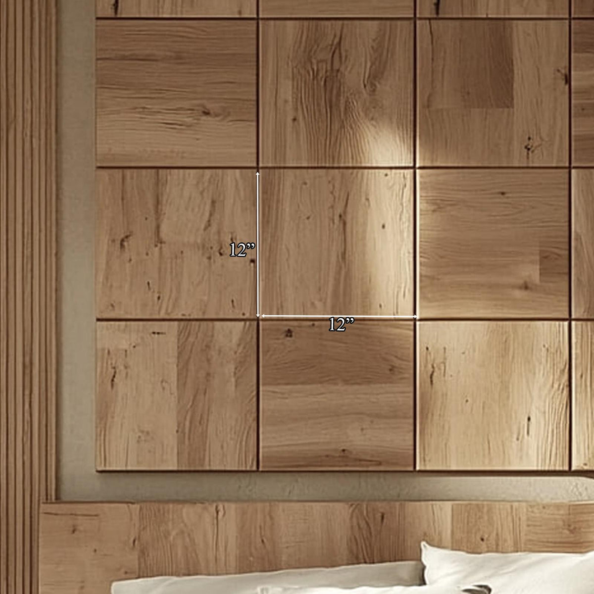 Nature Inspired Solid Wood Panel Headboard Bedroom Interior Architectural Accent SINLKIDH012