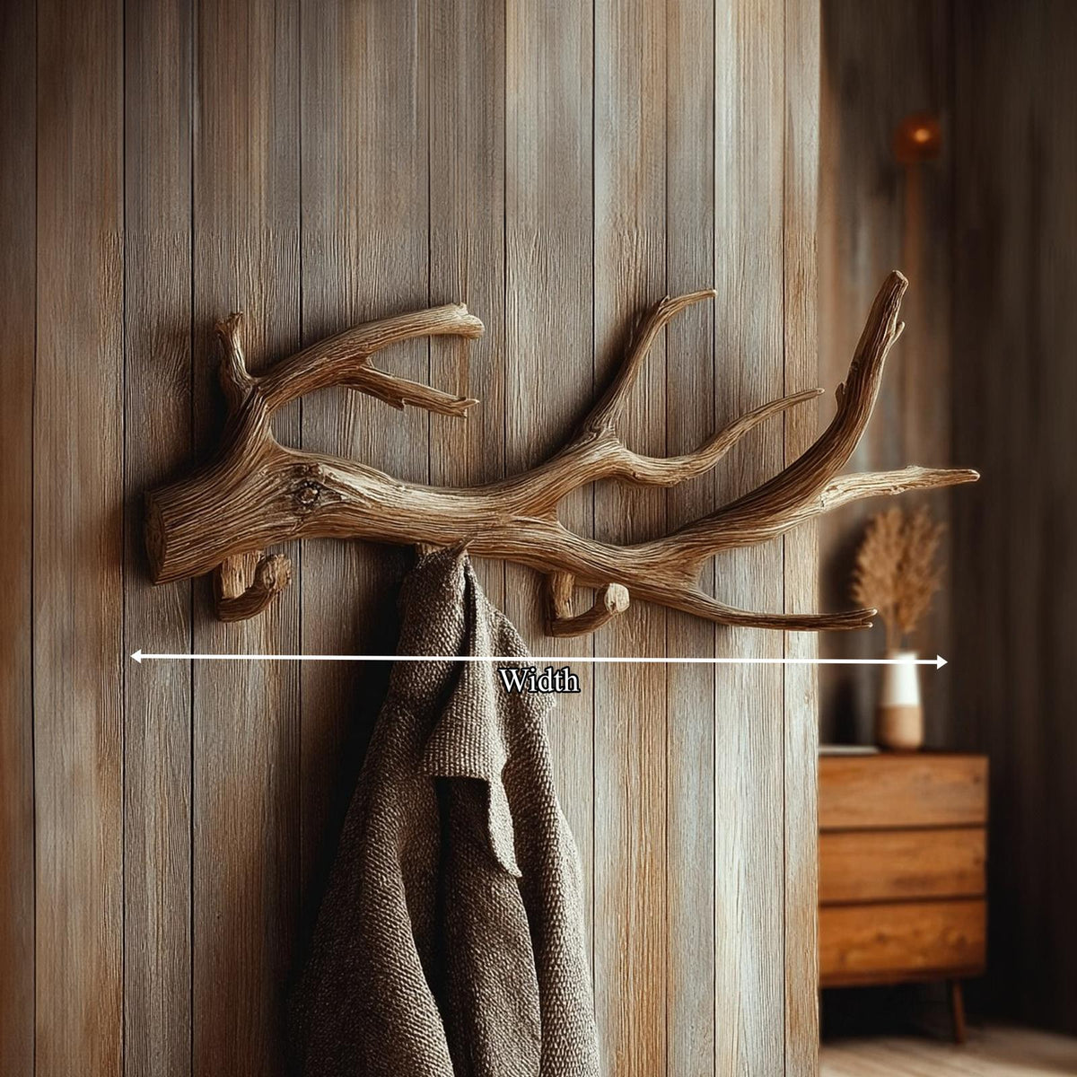 Rustic Tree Branch Wall Hook, Handcrafted Solid Wood Coat Rack, Natural Driftwood Wall Hanger for Entryway Mudroom