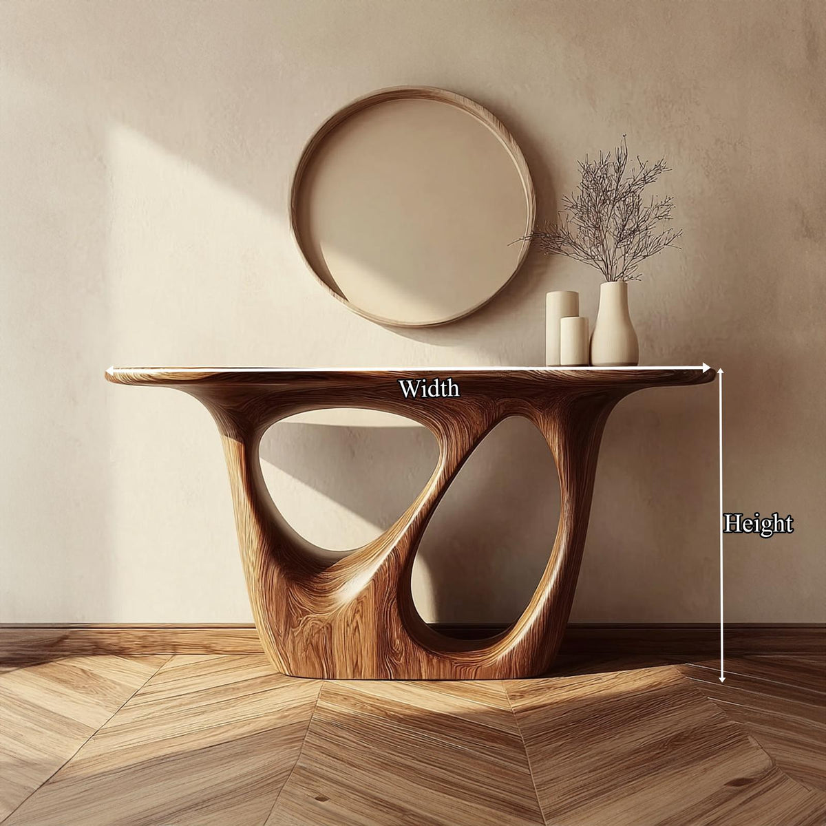 Mid Century Modern Solid Wood Console Table, Living Room Accent Table, Hallway Entryway Table, Model