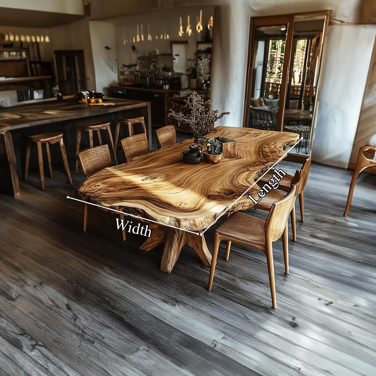 Live Edge Dining Table Handmade Natural For Kitchen