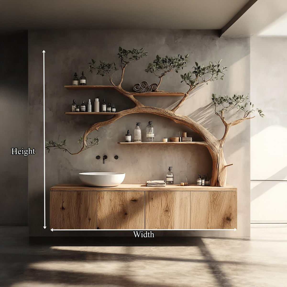 Rustic Organic Tree Inspired Vanity Bathroom Or Meditation Room
