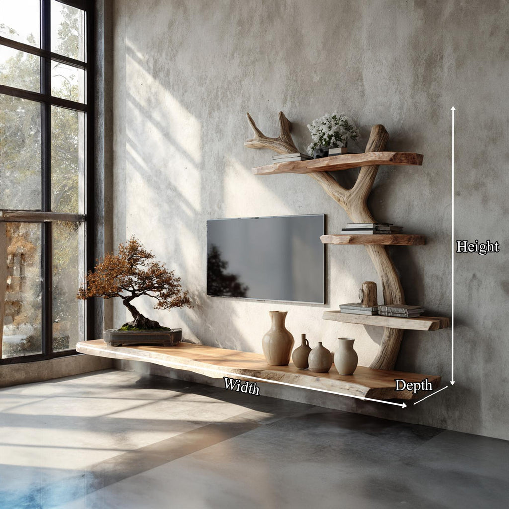 Rustic Branch TV Stand Living Room