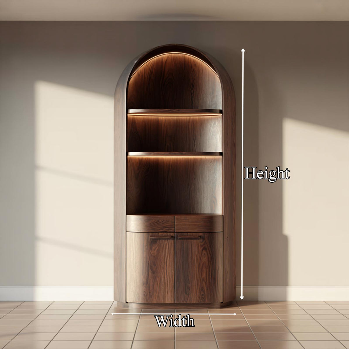 Rustic Arched Wine Cabinet Home Bar Storage SINLKISC317