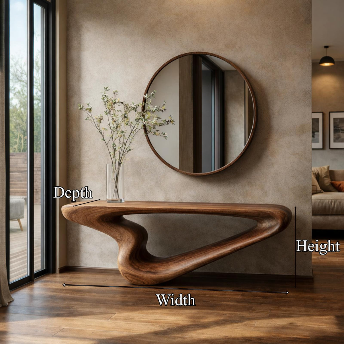 Rustic Organic Console Entryway Interior Artistic Decor SINLKICS448
