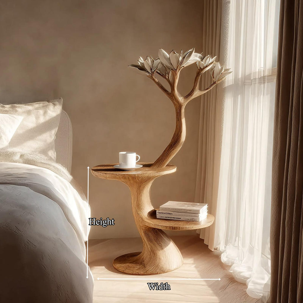 Rustic Tree Form Bedside Table Modern Bedroom