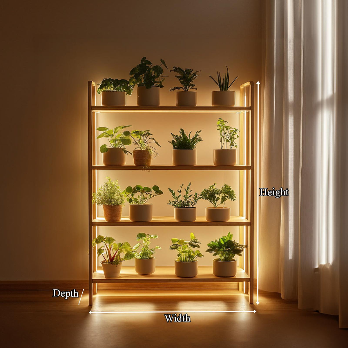 Mid Century Botanical Shelf Contemporary Indoor Garden