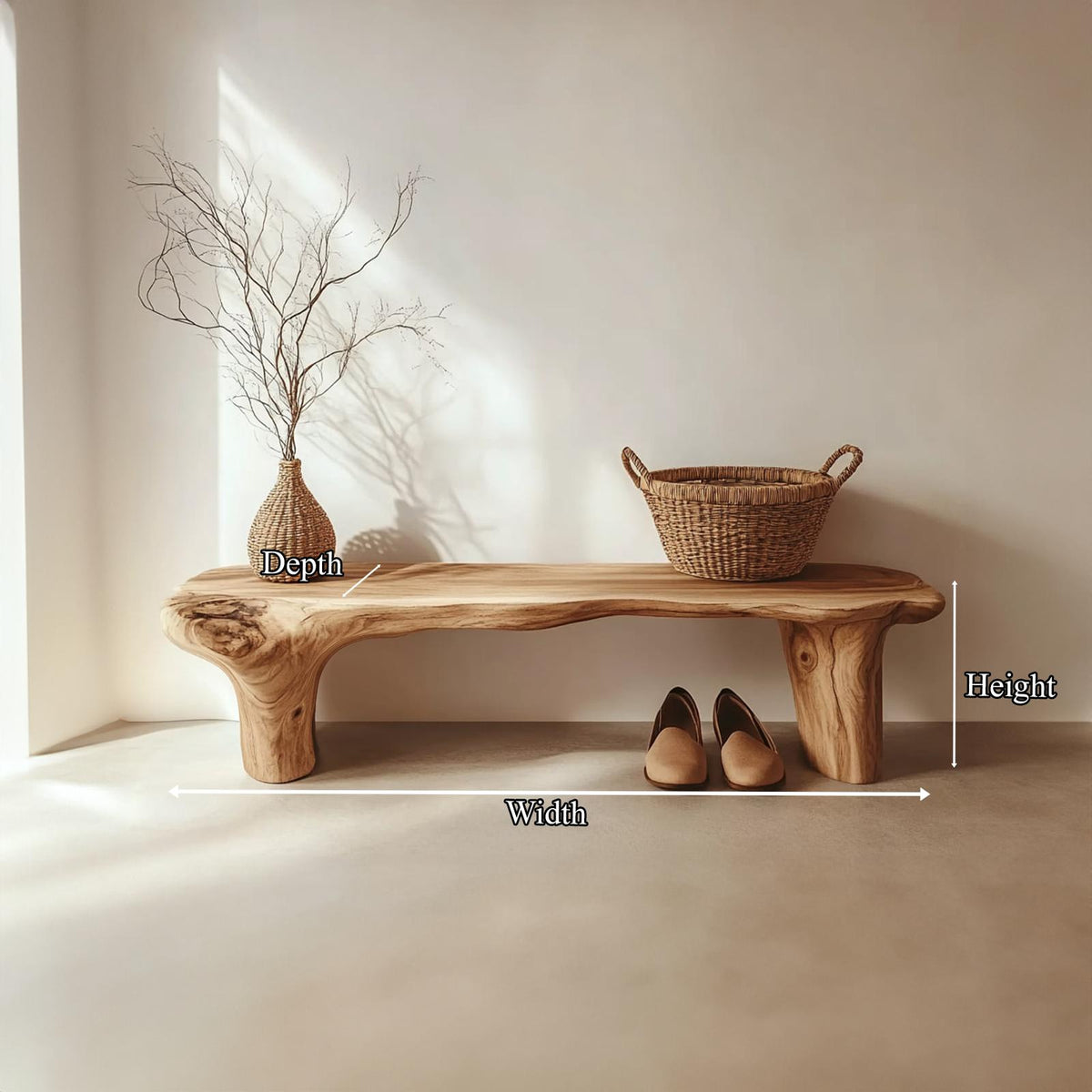 Rustic Wooden Bench Entryway Hallway Bedroom