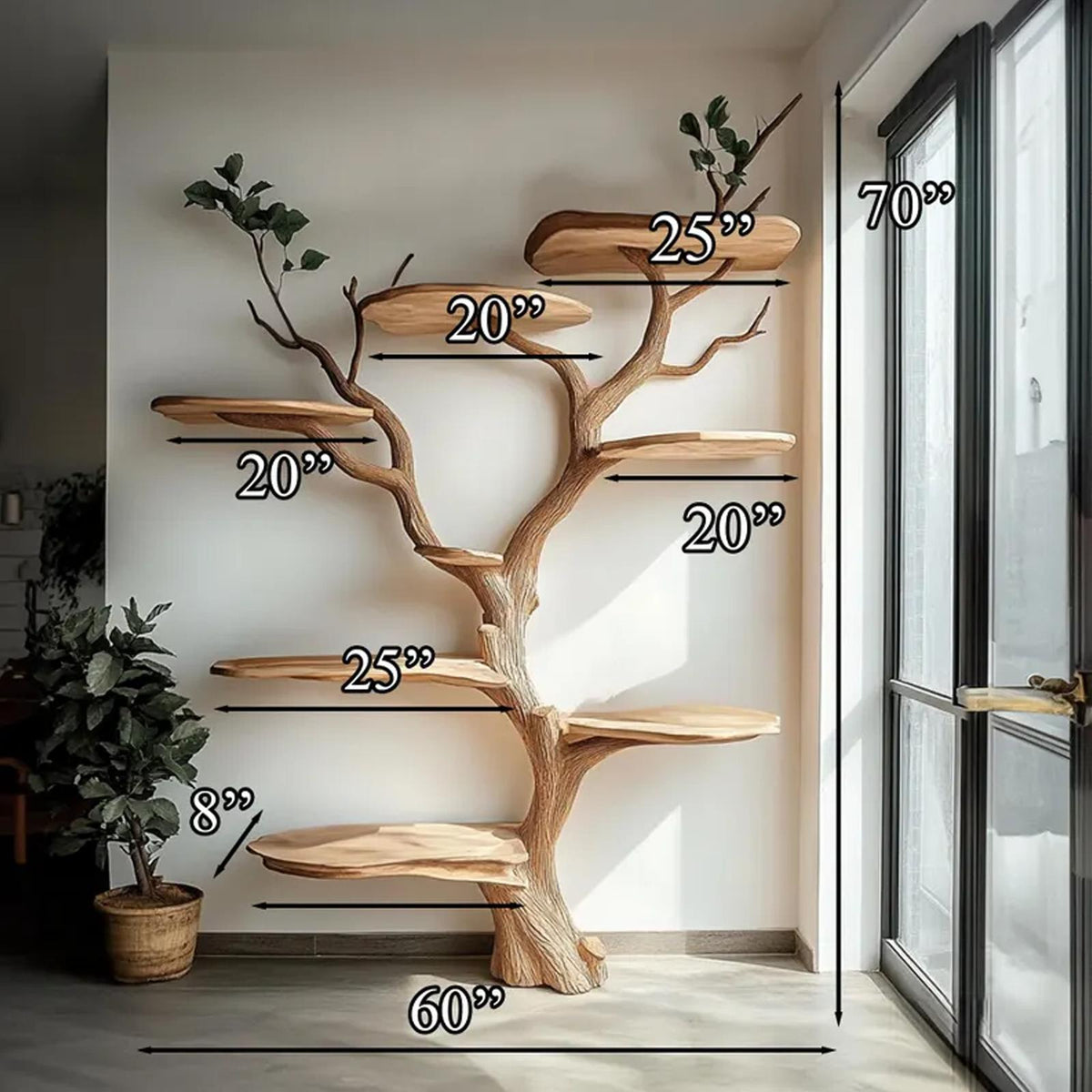 Mid Century Halloween Cat Tree Shelf Living Room