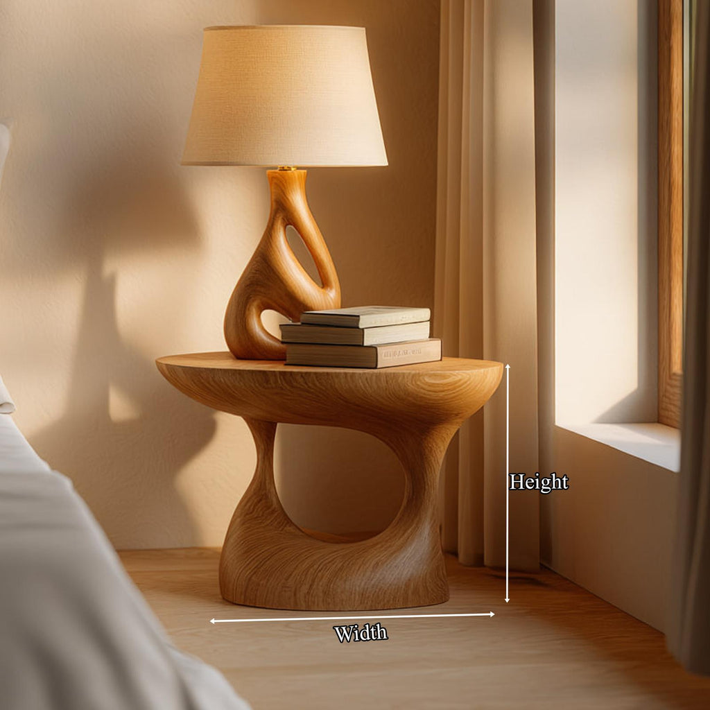 Handcrafted Mid Century Modern Bedside Table, Wood Nightstand & Minimalist End Table for Bedroom, Living Room