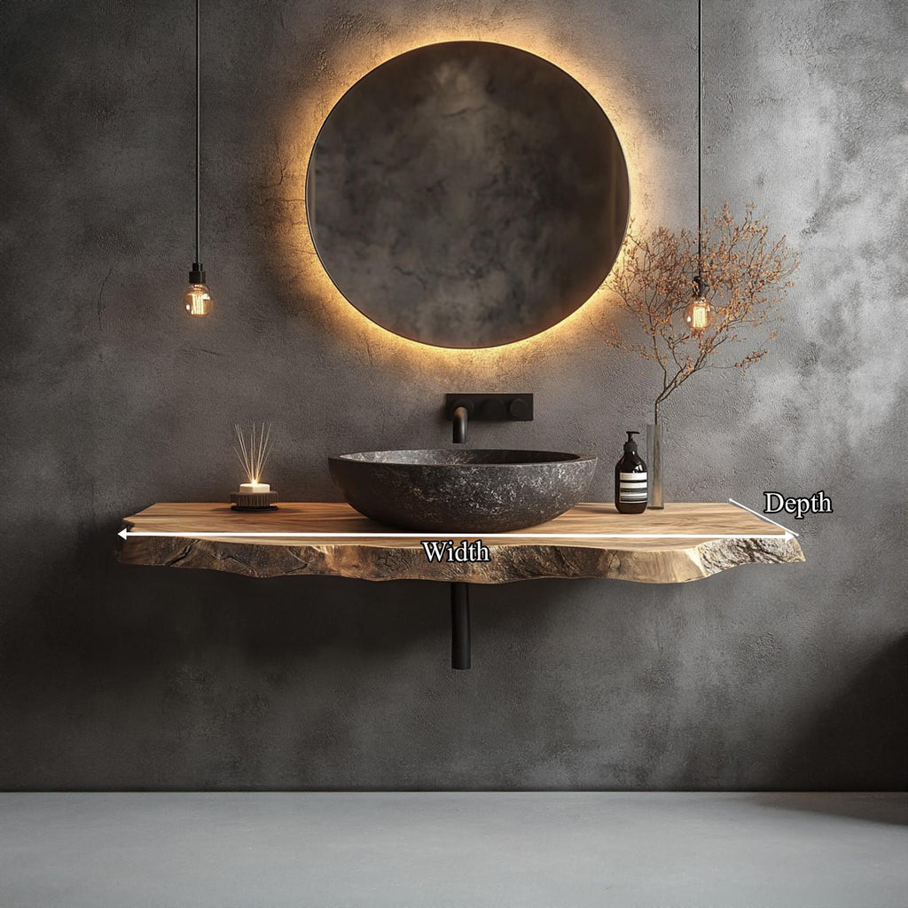 Rustic Wall Mounted Bathroom Vanity Modern Living SINLKIBRV184