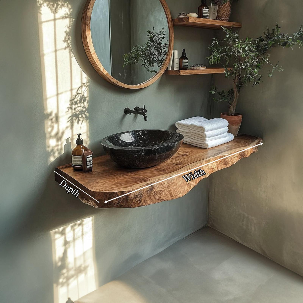 Rustic Single Sink Vanity Bathroom