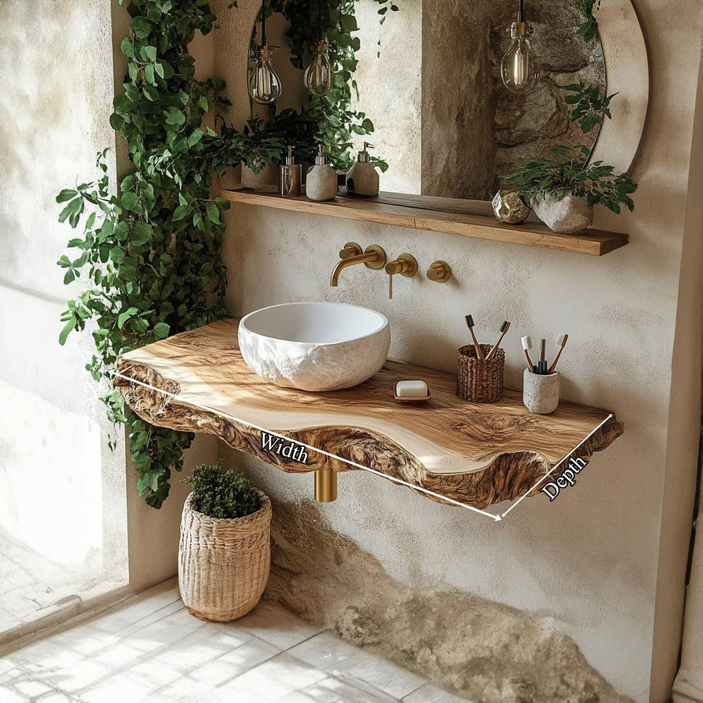 Midcentury Stone Basin Vanity Bathroom