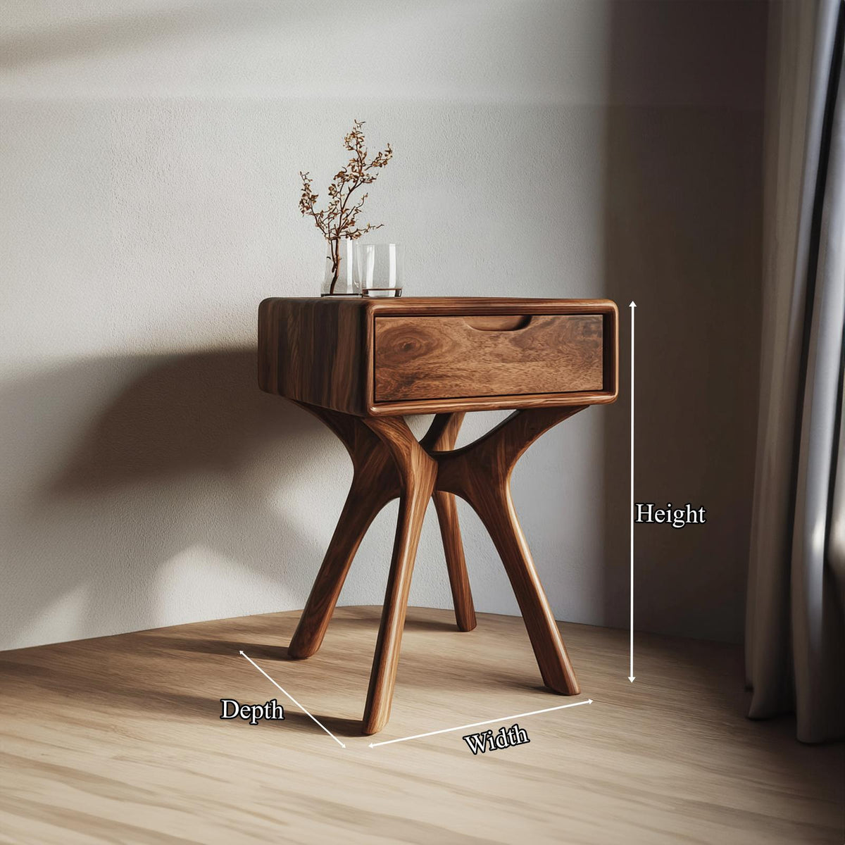 Organic Modern Sculptural Side Table Bedroom Or Living Room