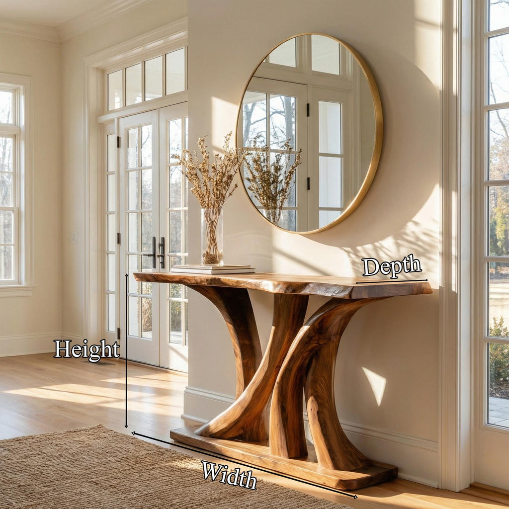 Modern Twin Pedestal Console Table Entryway Hallway Living Room