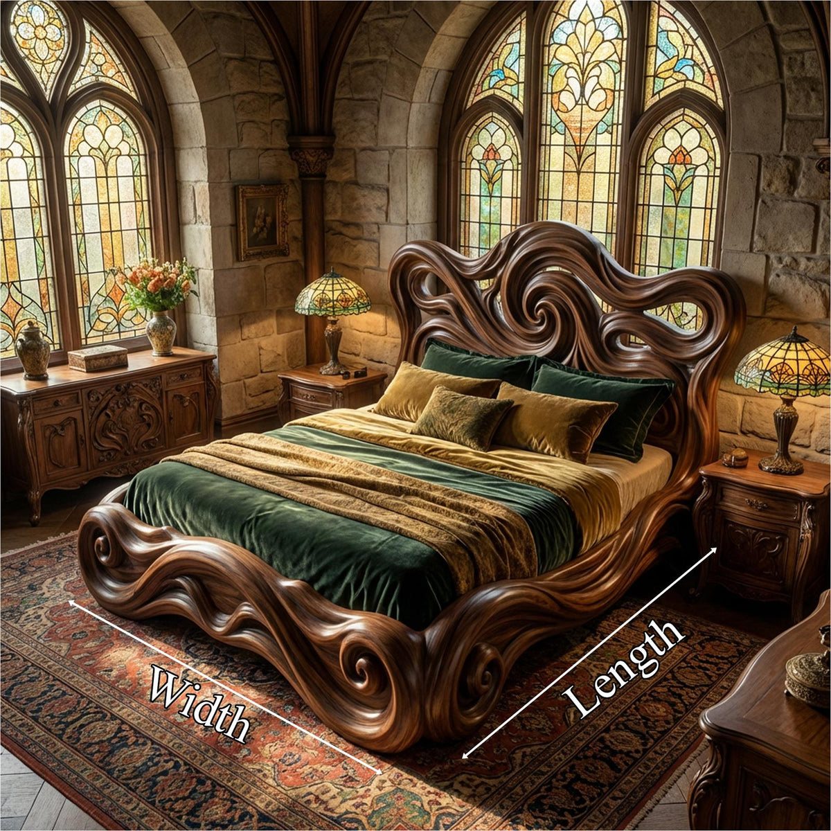 Rustic Organic Platform Bed For Bedroom Or Resting Room