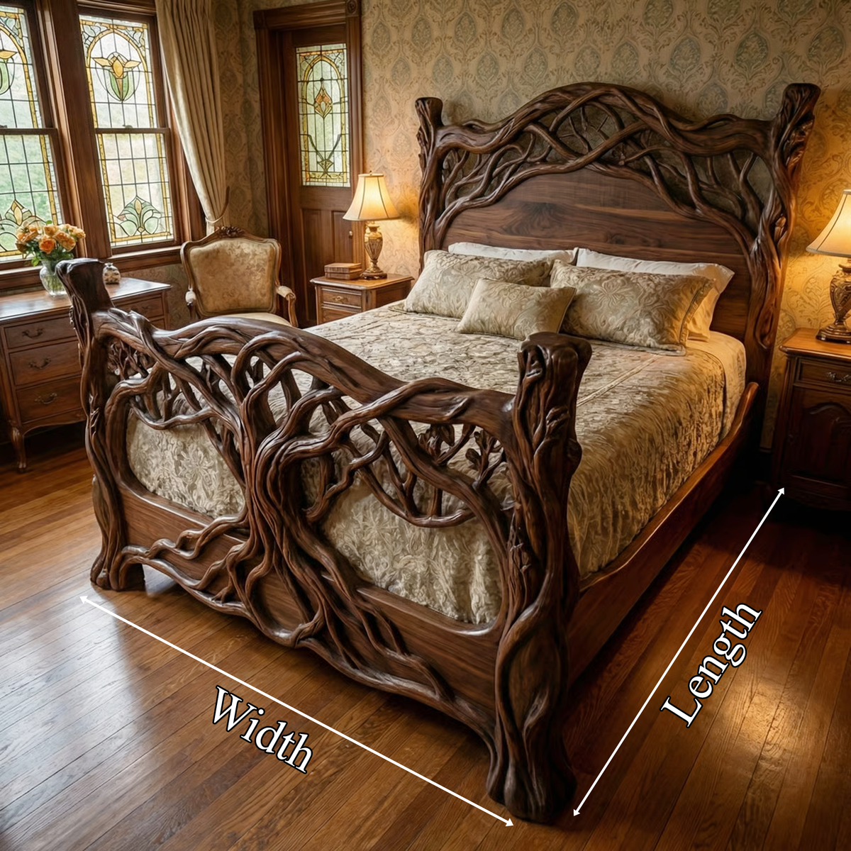 Rustic King Bed Frame For Bedroom Or Master Suite