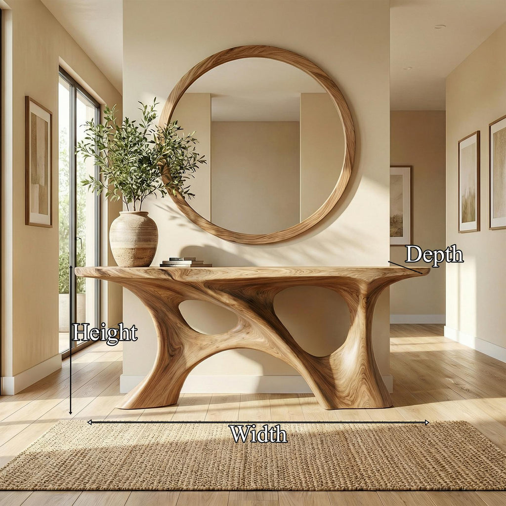 Organic Double Void Console Table Entryway Hallway Living Room