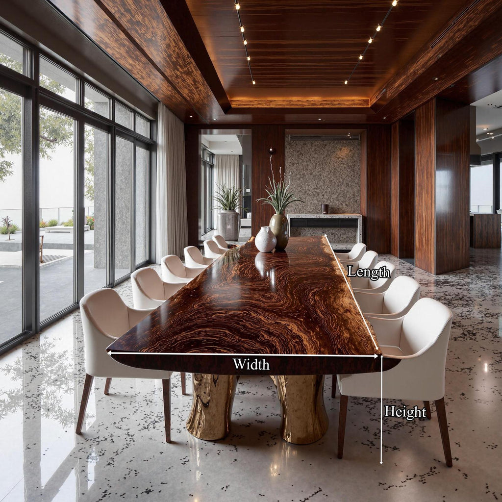 Rustic Live Edge Solid Wood Dining Table Dining Room