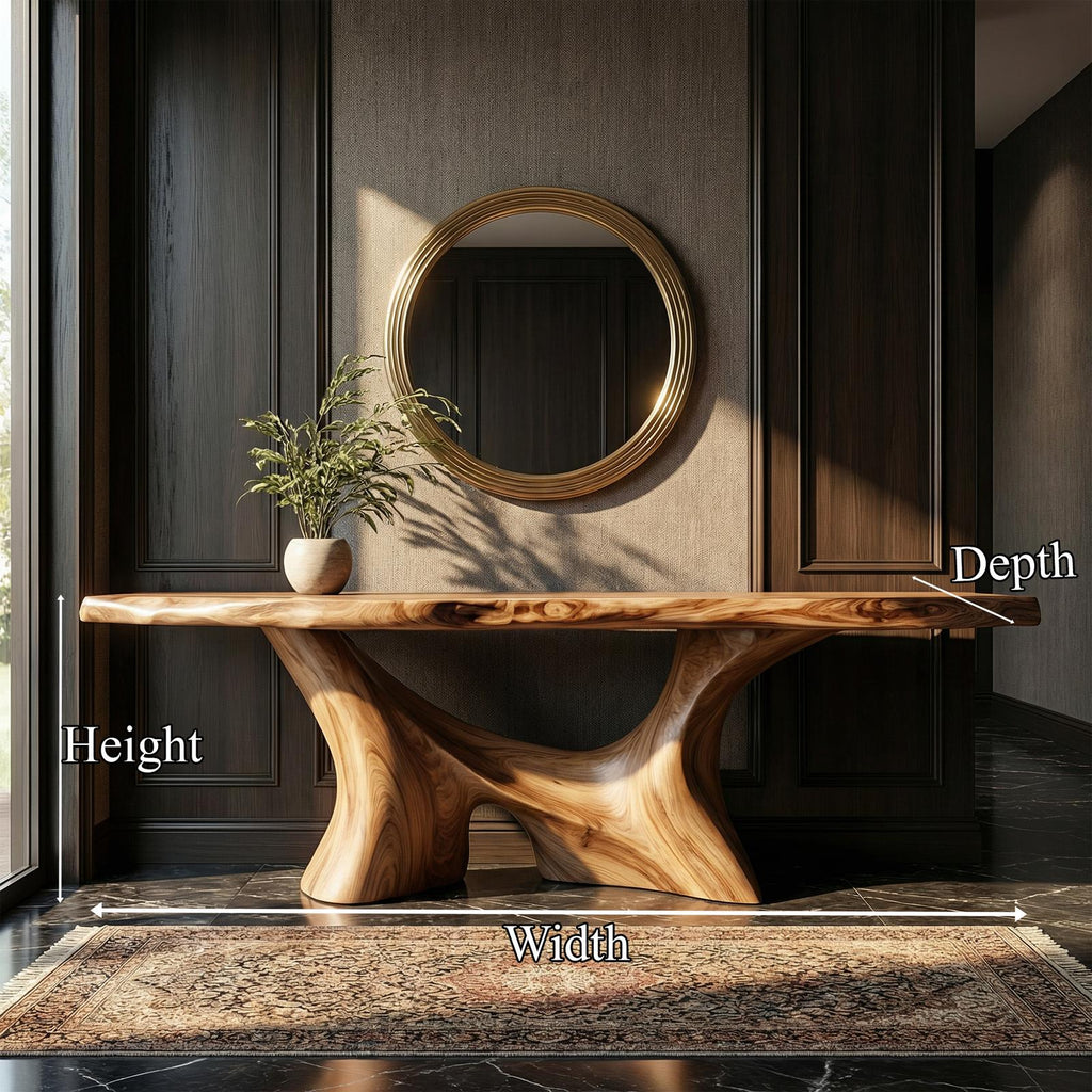 Modern Organic Sculptural Console Table Entryway Hallway Living Room