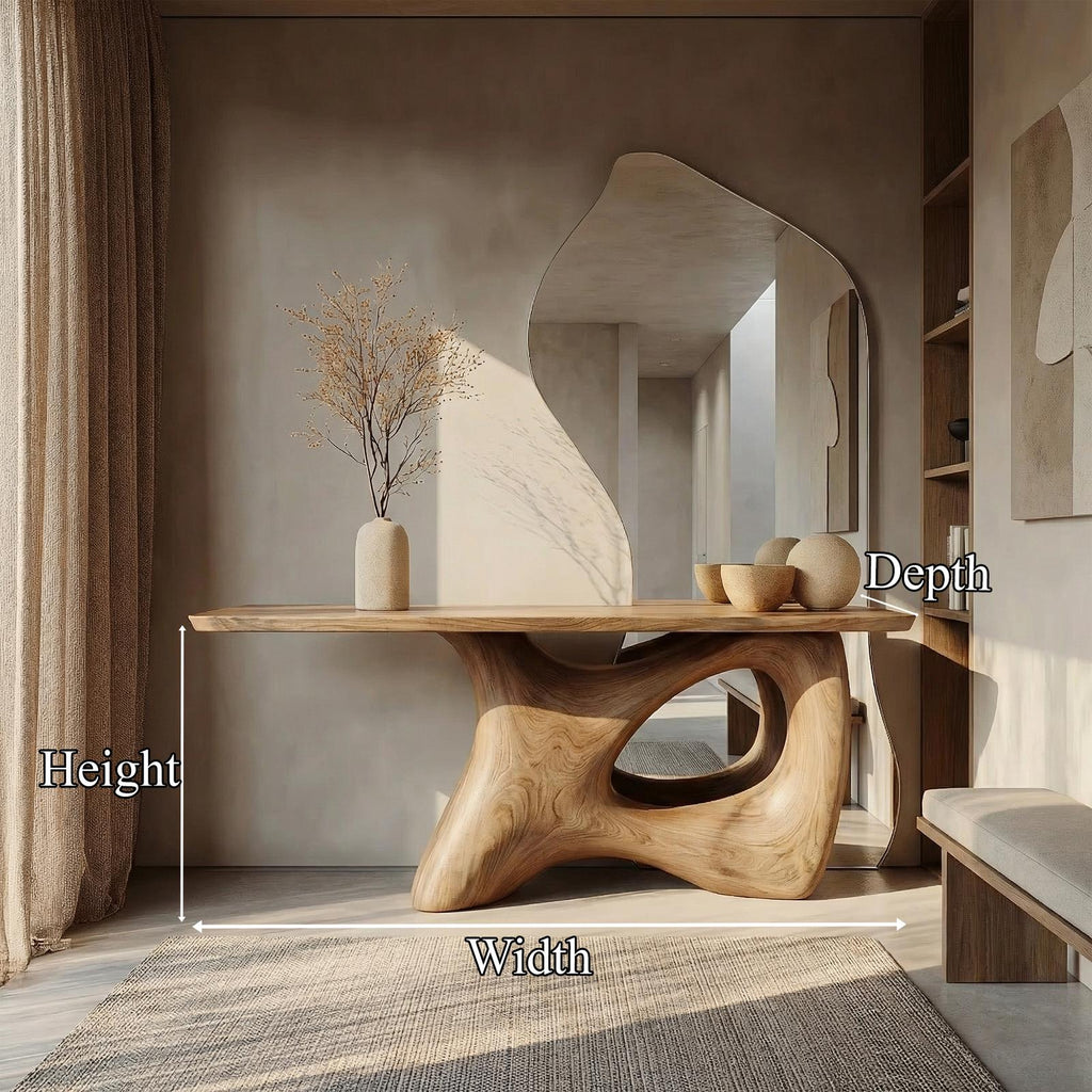 Organic Freeform Base Console Table Entryway Hallway Living Room