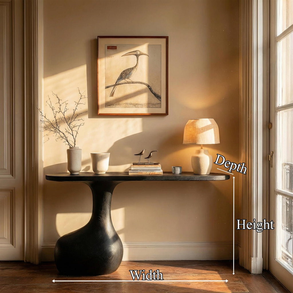 Minimalist Pedestal Console Table Entryway Hallway Living Room