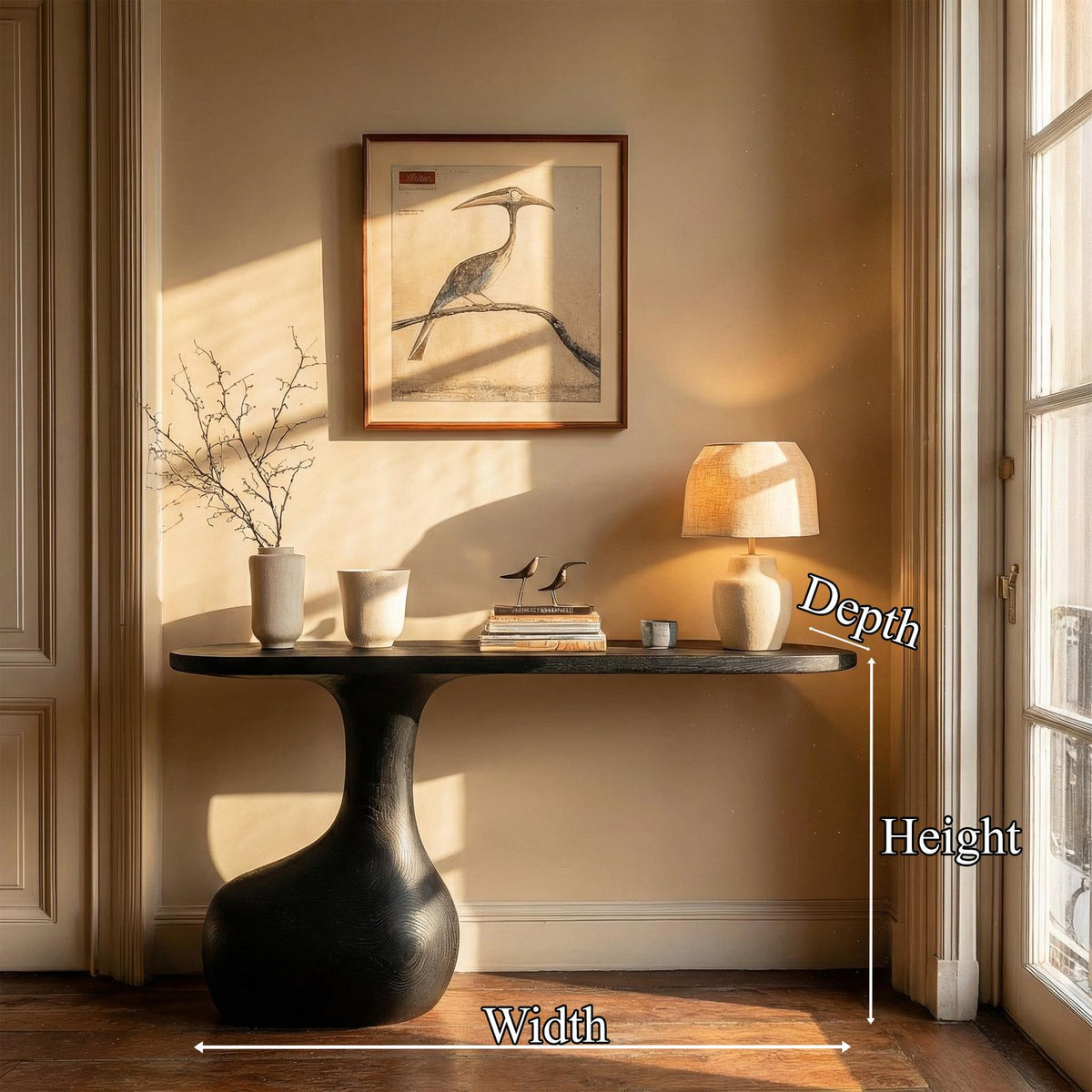 Minimalist Pedestal Console Table Entryway Hallway Living Room