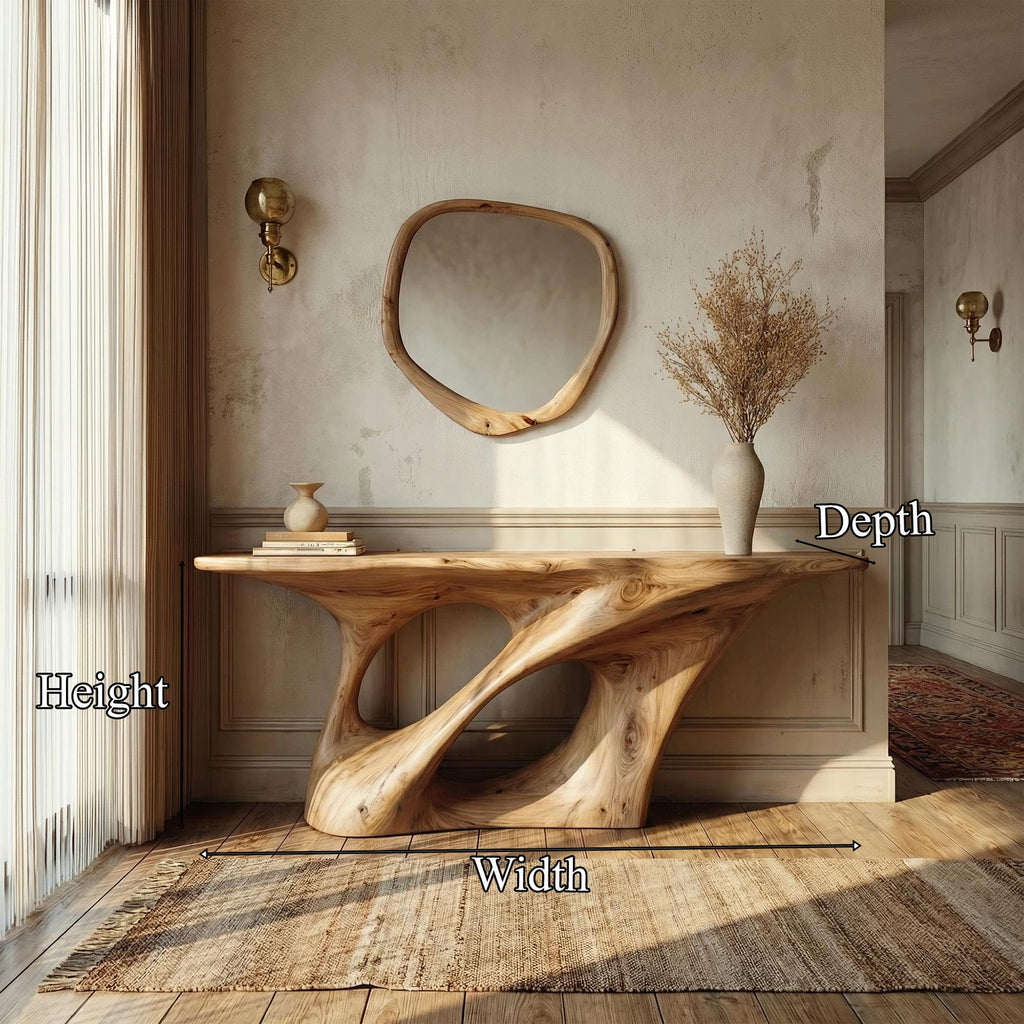 Organic Twisted Base Console Table Entryway Hallway Living Room