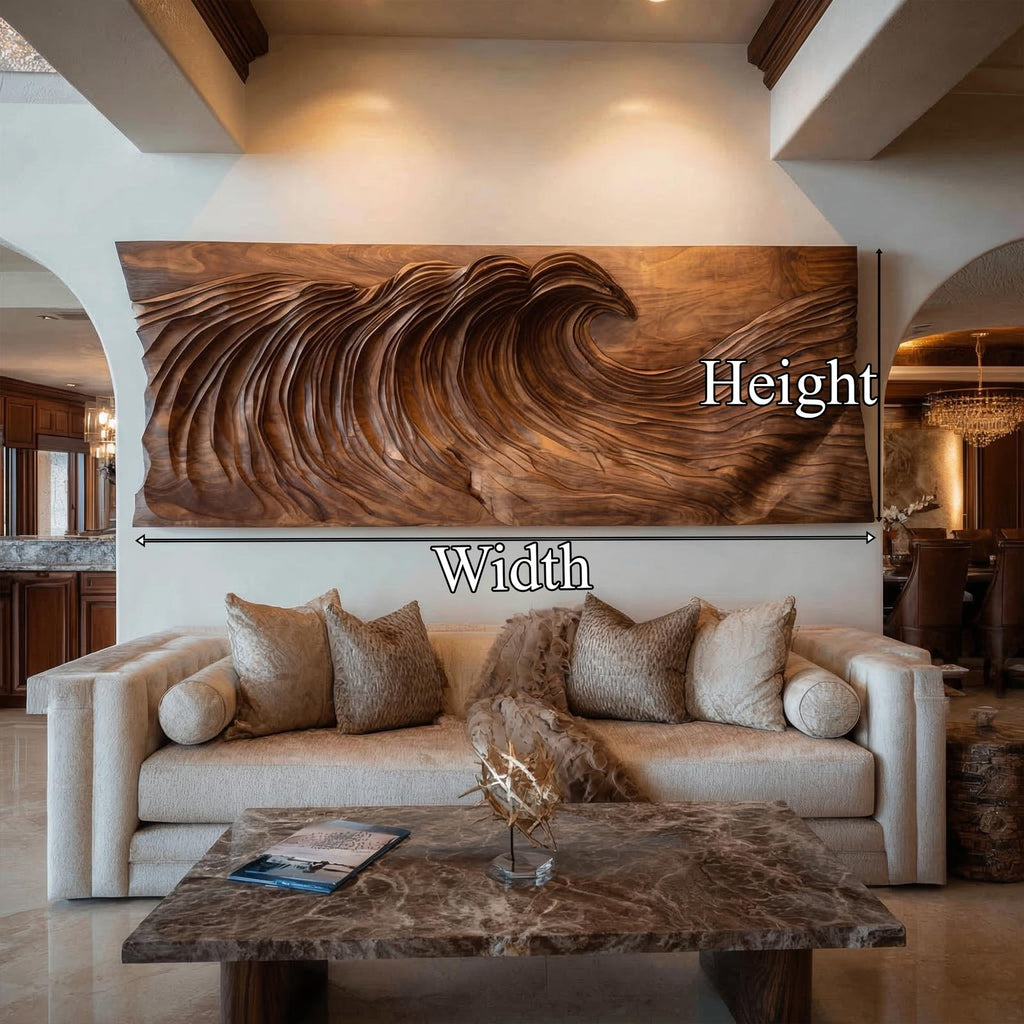 Modern Ocean Wave Wood Wall Art Living Room Wall Decor