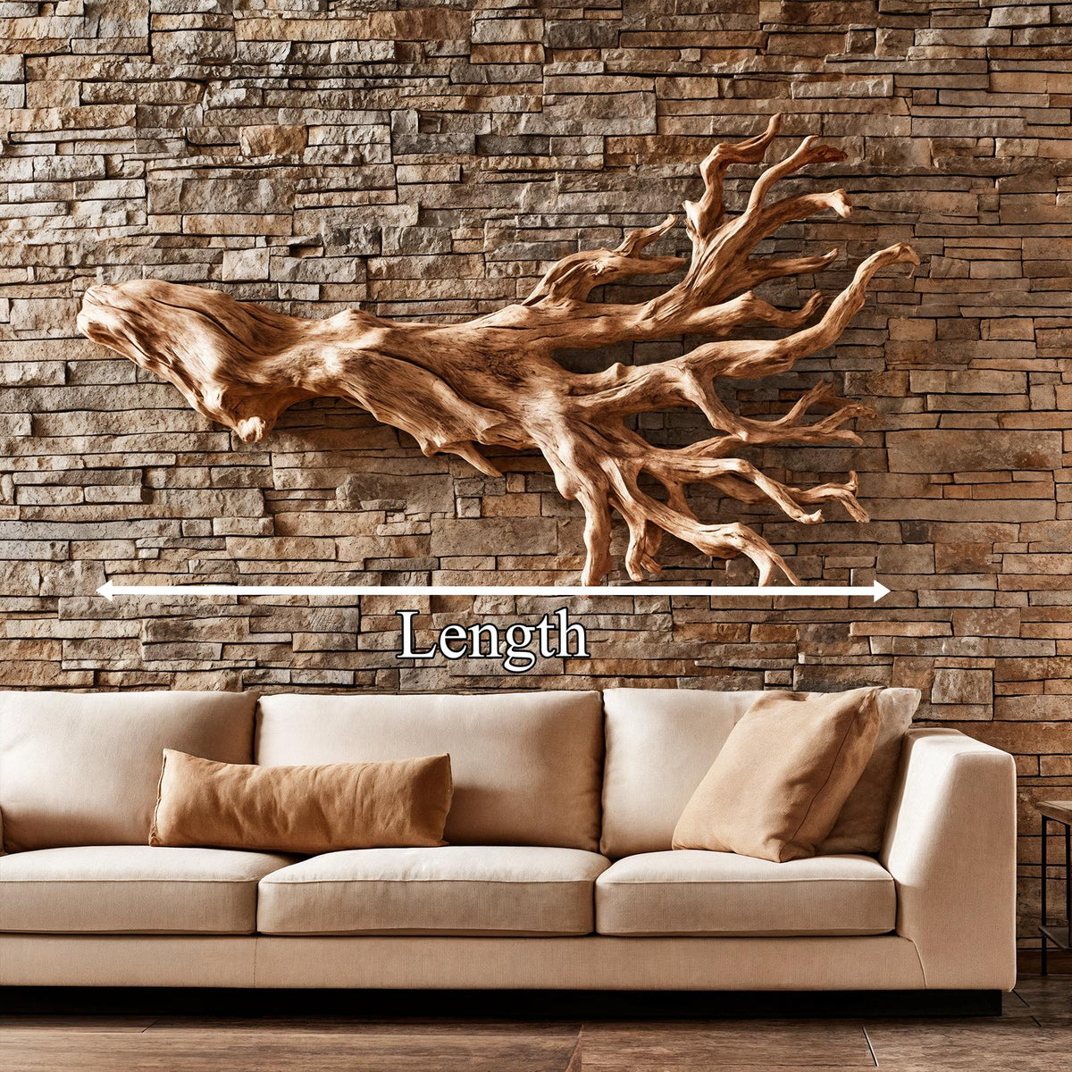 Rustic Driftwood Branch Wall Sculpture Living Room