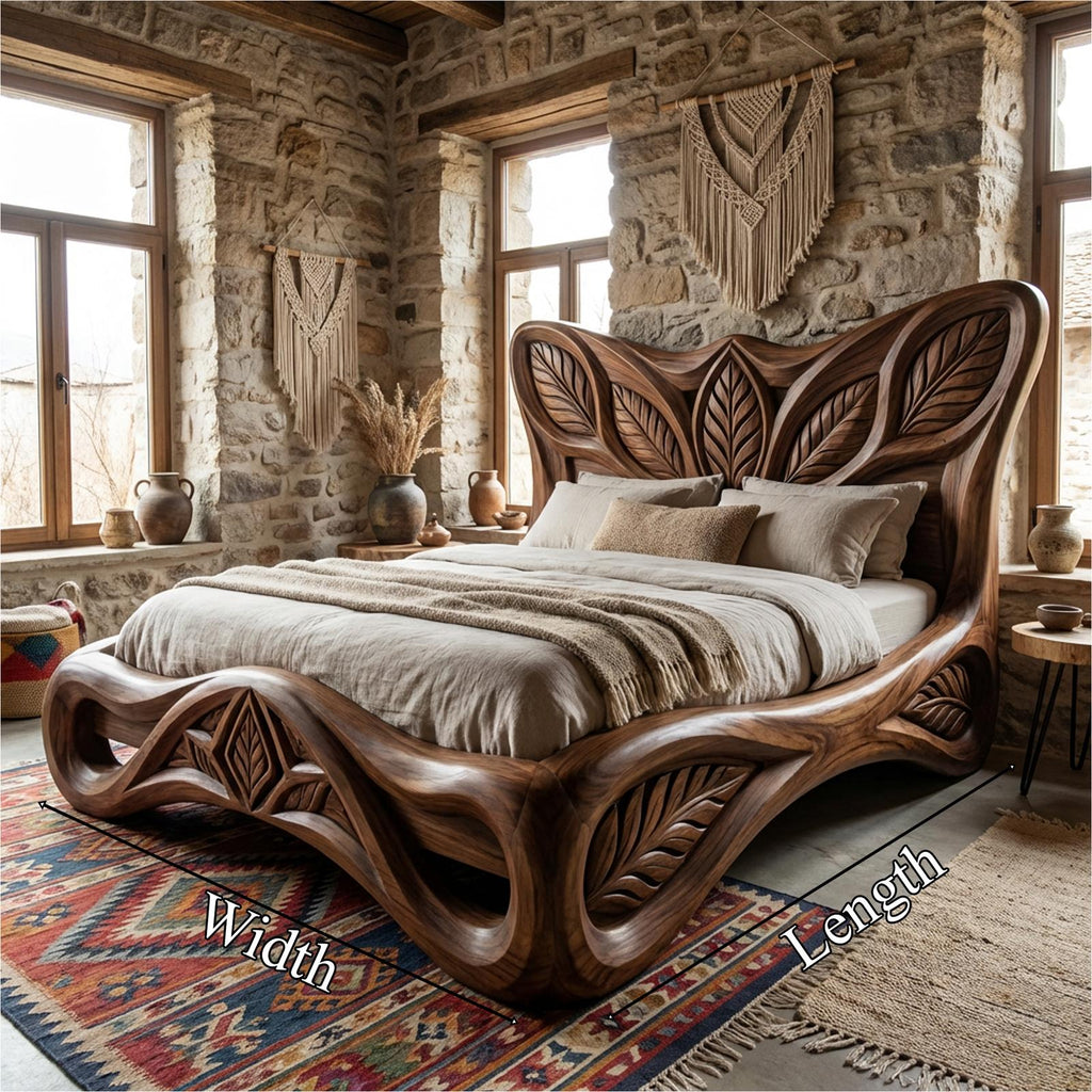 Rustic Handcrafted Style Bed Frame For Bedroom And Sleeping Space
