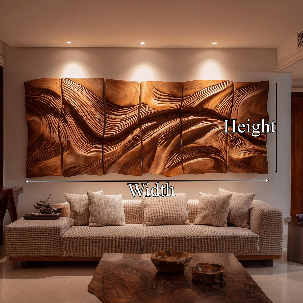 Modern Abstract Carved Wood Wall Art Living Room Wall Decor
