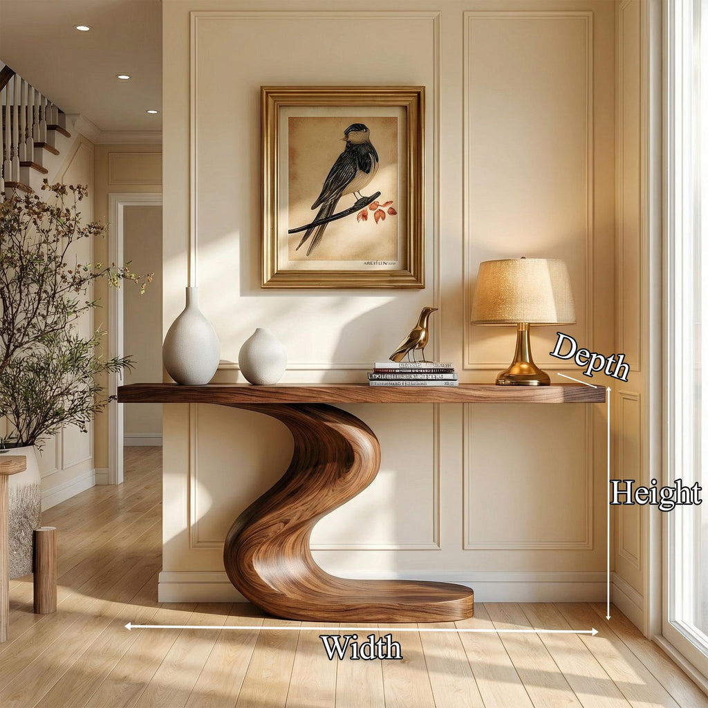 Artistic Flowing Base Console Table Entryway Hallway Living Room