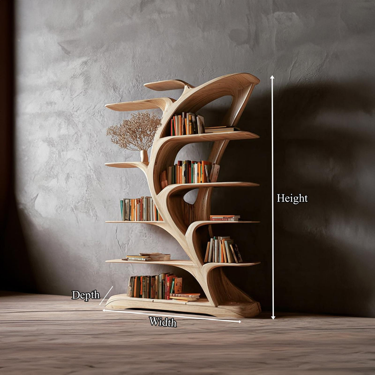 Midcentury Tree Bookshelf Bedroom Reading