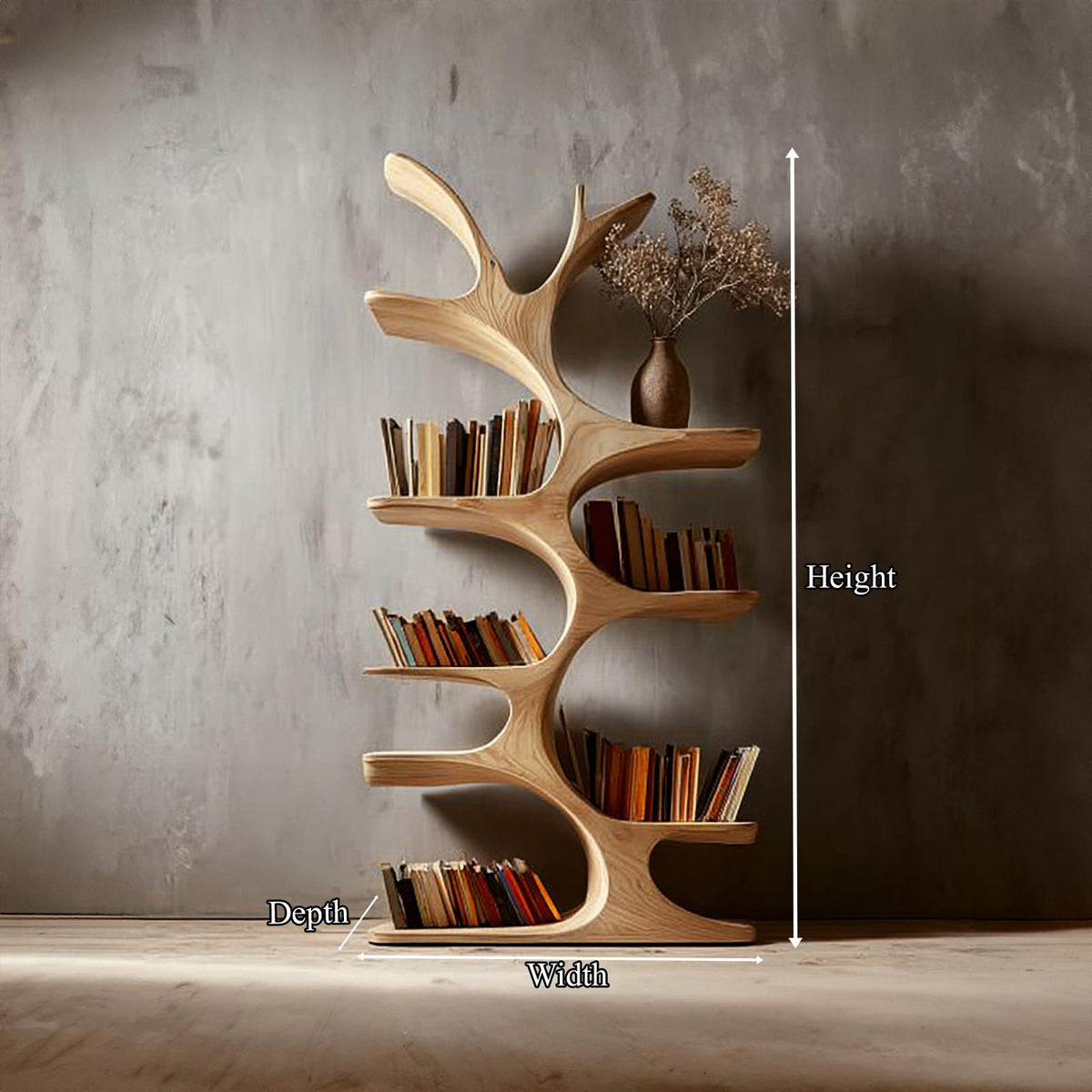 Midcentury Tree Bookcase Home Office
