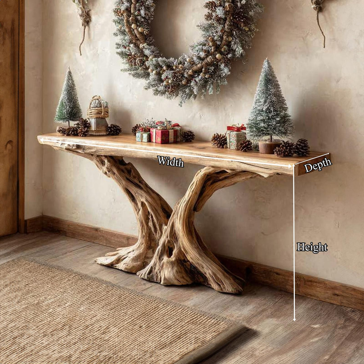 Rustic Console Table Living Room Holiday Accent