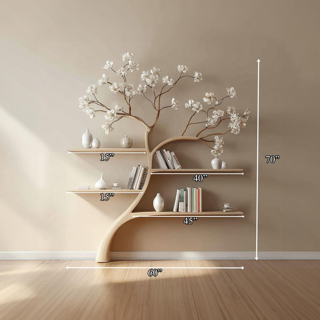 Rustic Tree Bookshelf Living Study Bedroom