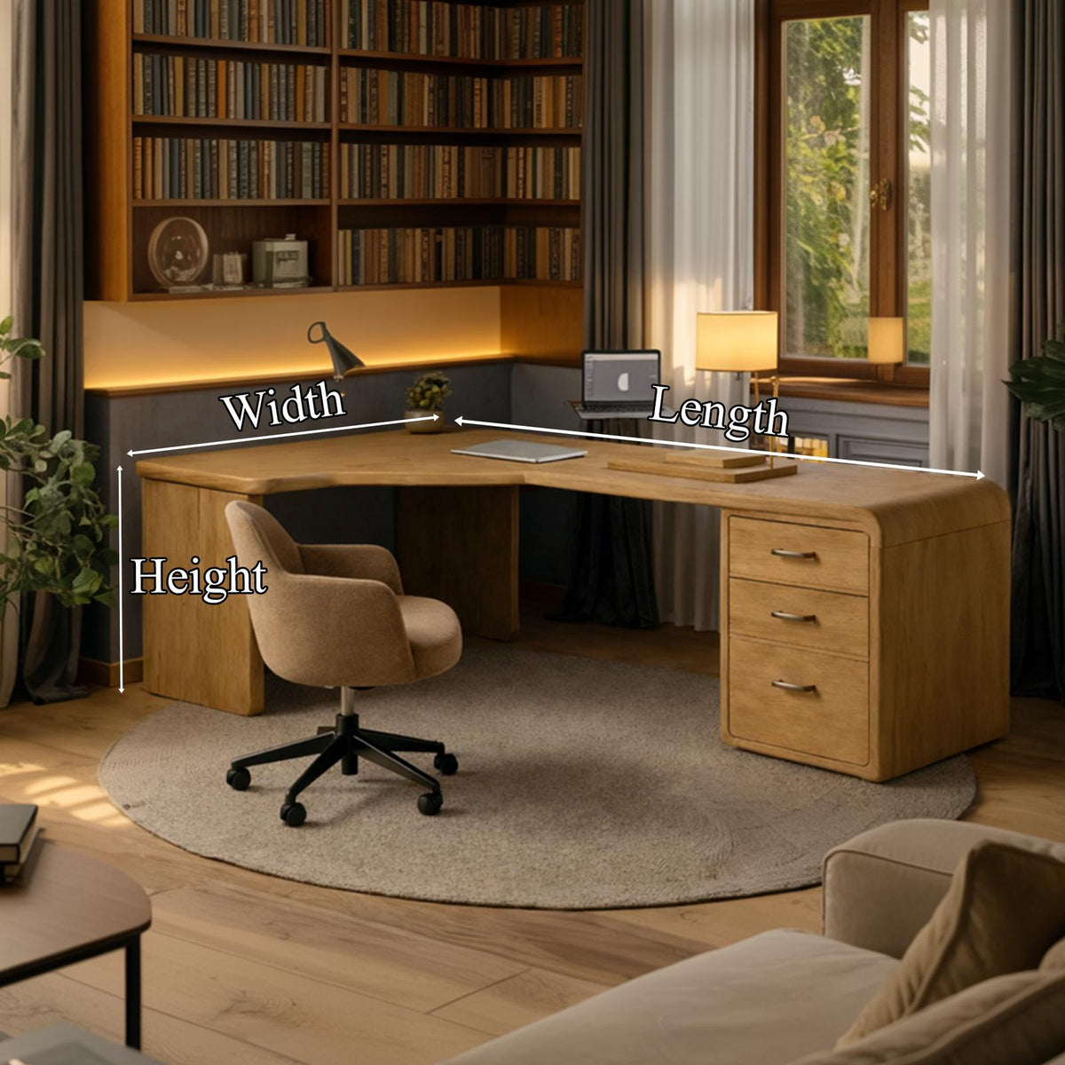 Modern L Shape Wooden Desk Home Office Corner Workstation Study Table