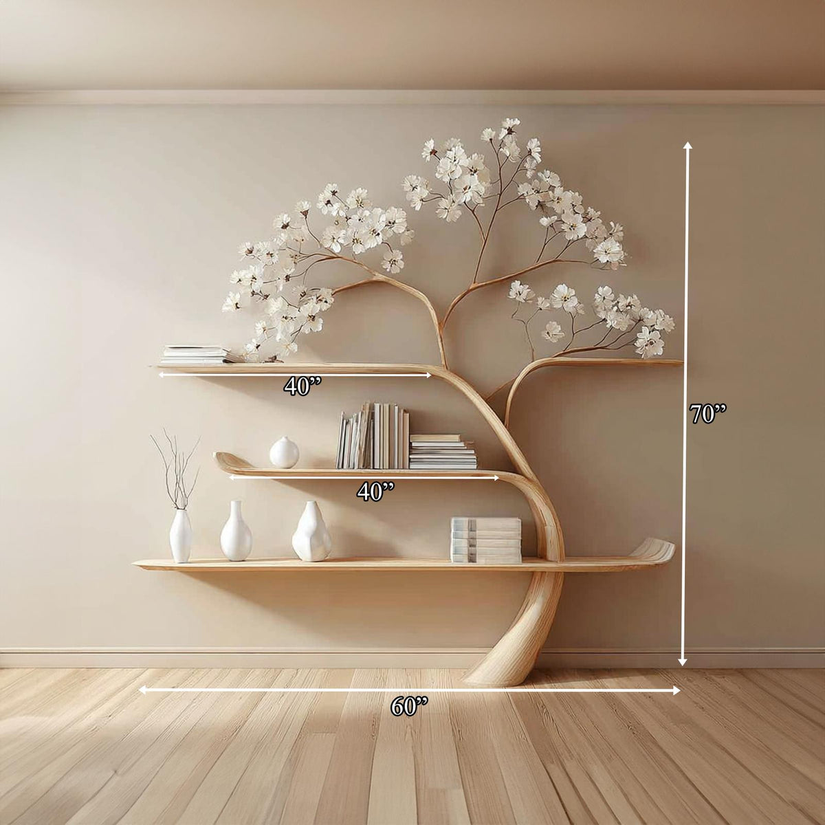 Mid Century Tree Bookshelf Modern Living Bedroom