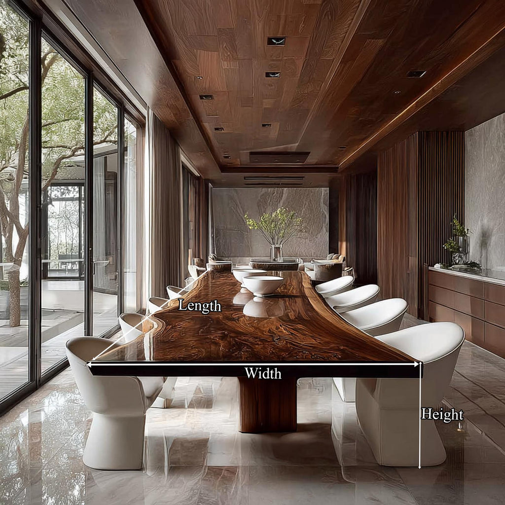 Rustic Solid Wood Slab Dining Table Dining Room