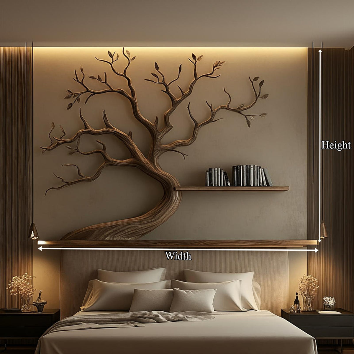 Mid Century Tree Branch Bookshelf Bedroom Wall Decor