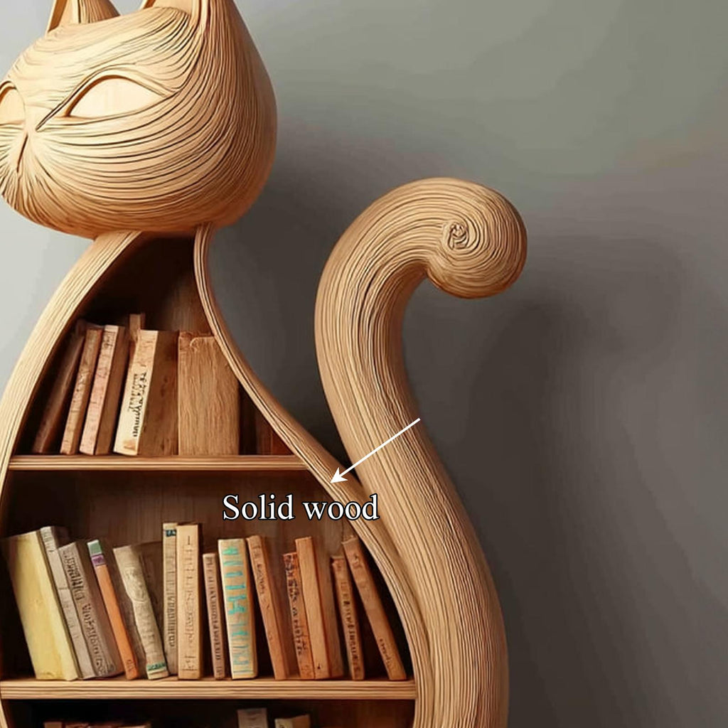 Rustic Cat Bookcase Children Bedroom