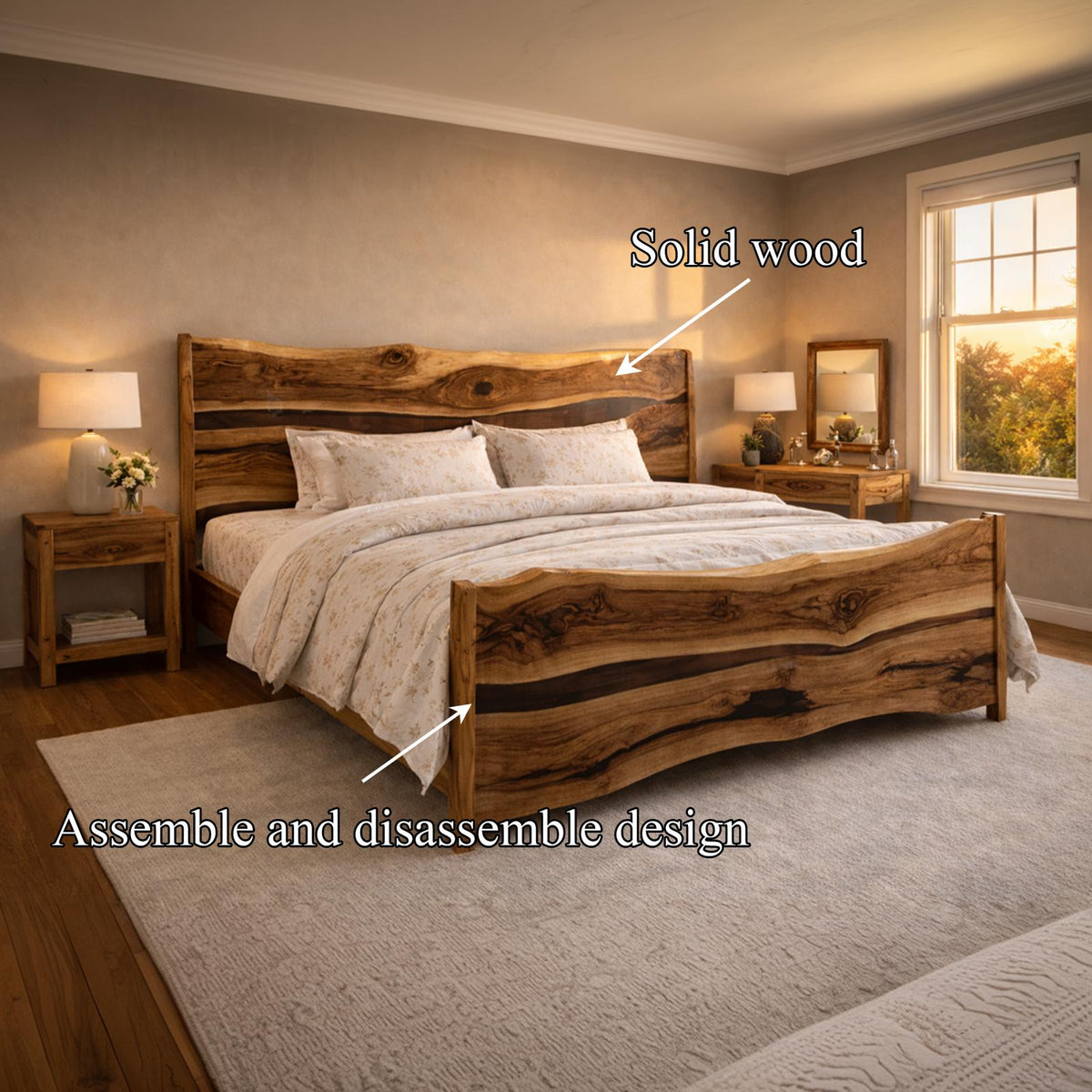 Rustic Live Edge Bed Frame Bedroom And Home