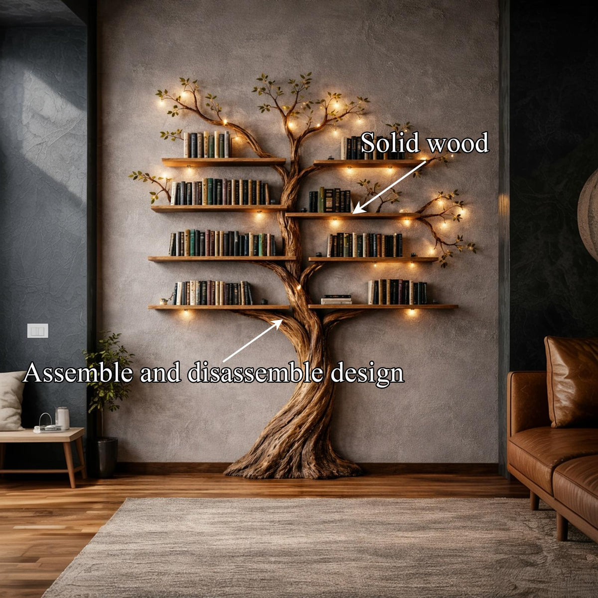 Rustic Nature Inspired Tree Bookshelf For Home