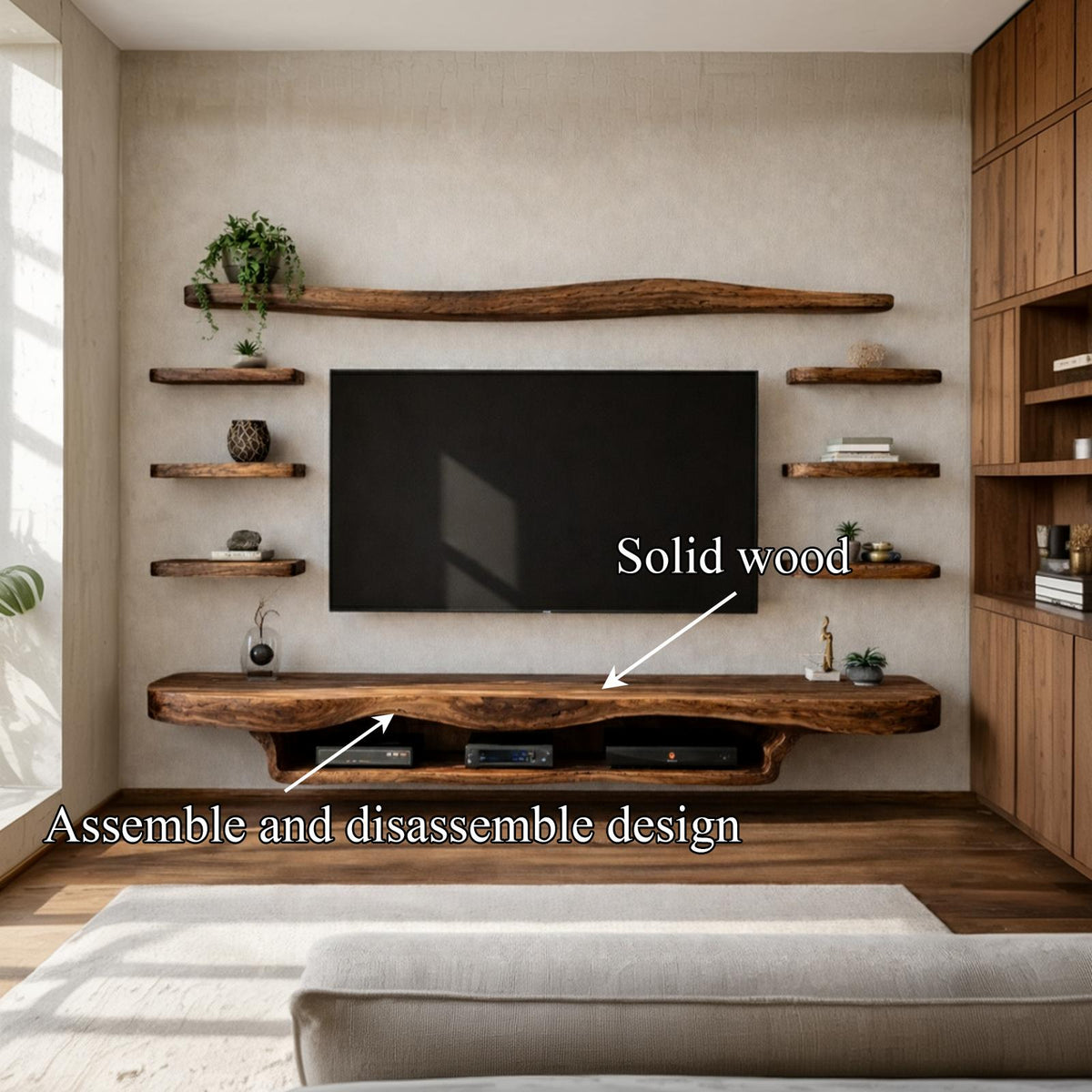 Organic Modern Floating TV Console For Living Room