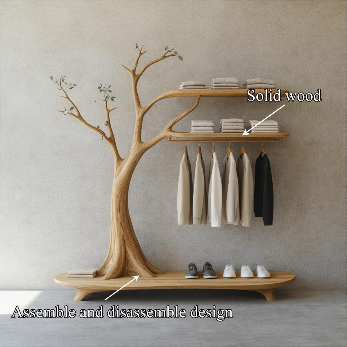 Rustic Tree Coat Rack Entryway Hallway