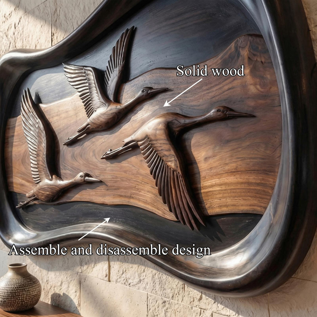 Modern Abstract Wood Sculpture Wall Art Living Room And Lounge