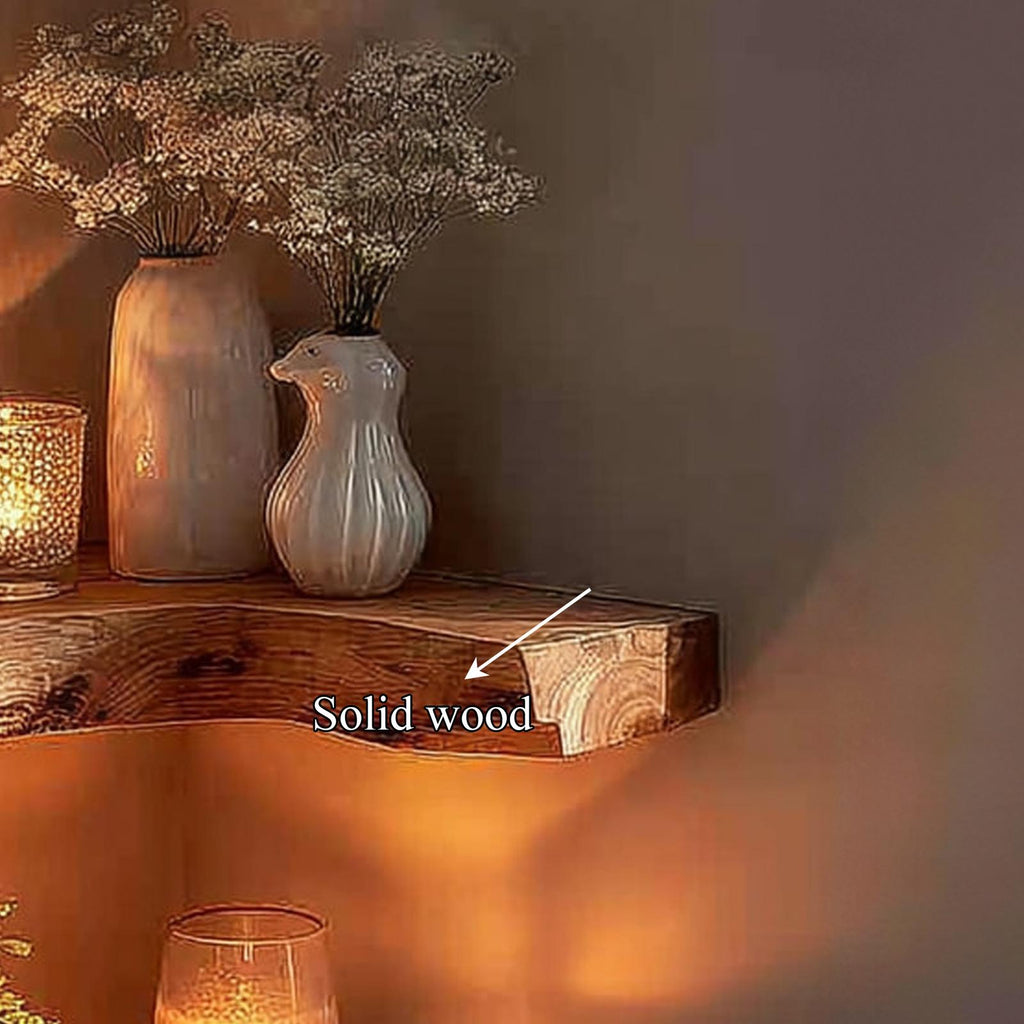 Rustic Corner Floating Shelf Reading Nook