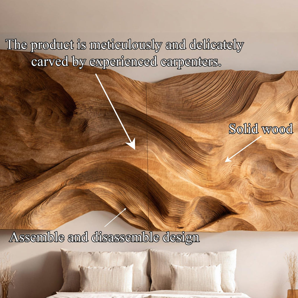 Handcrafted Wood Headboard Solid Wood Bedroom Interior SINLKIDH024